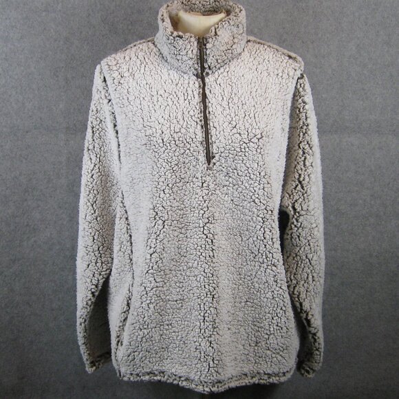 Linda Anderson Teddy Fleece Pullover Jacket Brown 2XL NWT - Picture 1 of 5